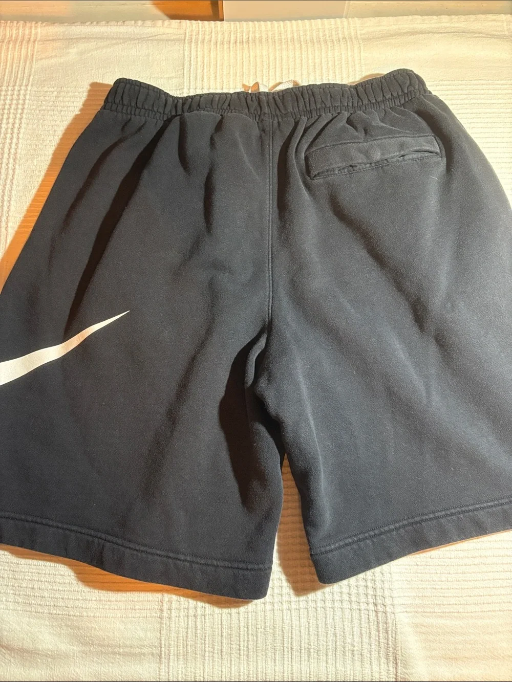 Nike Black Athletic Shorts with White Swoosh